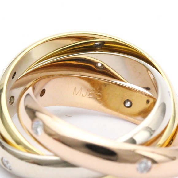 Polished CARTIER Trinity Ring 15PD Diamond TriColor 18K Gold BF558716 - Picture 3 of 9